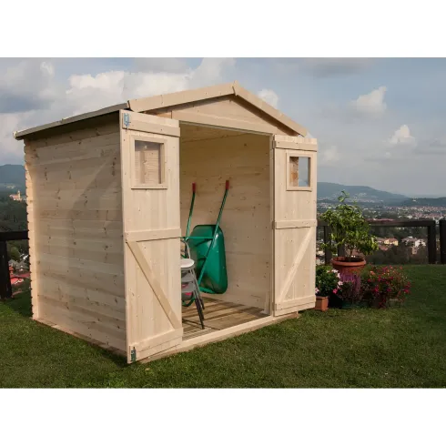 Casetta in Legno 2x2.5 mt 19 mm Blockhouse Rimessa Attrezzi da Giardino