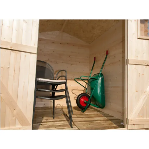 Casetta in Legno 2x2.5 mt 19 mm Blockhouse Rimessa Attrezzi da Giardino