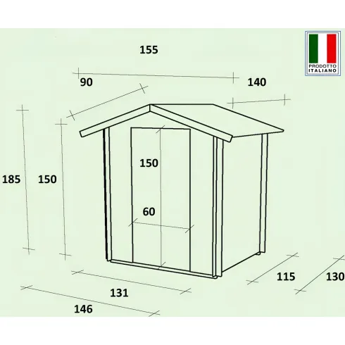Casetta in Legno Piccola 1.5x1.3 con Pavimento Interno da Giardino