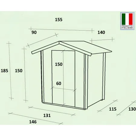 Casetta in Legno Piccola 1.5x1.3 con Pavimento Interno da Giardino
