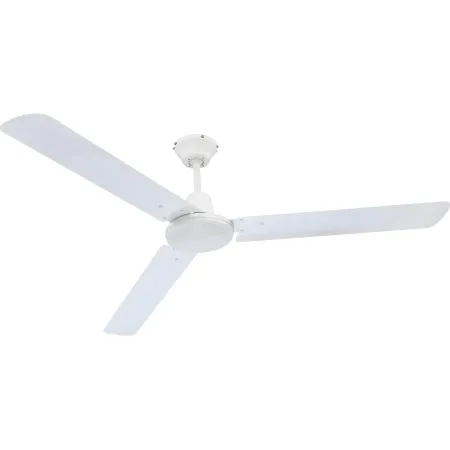 Ventilatore Soffitto con Luce 142 cm 3 Pale Metallo Bianco 3 Velocità