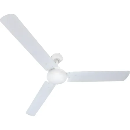 Ventilatore Soffitto con Luce 142 cm 3 Pale Metallo Bianco 3 Velocità