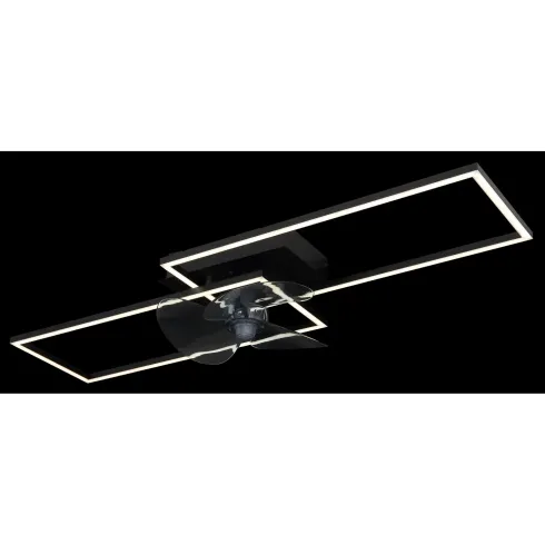 Ventilatore Soffitto con Luce LED Dimmerabile Metallo Nero Telecomando