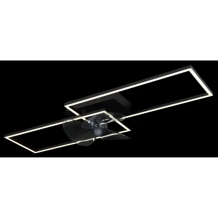 Ventilatore Soffitto con Luce LED Dimmerabile Metallo Nero Telecomando
