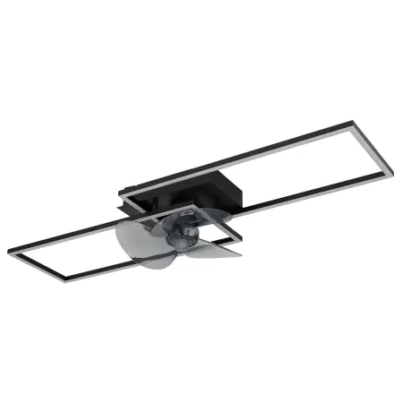 Ventilatore Soffitto con Luce LED Dimmerabile Metallo Nero Telecomando