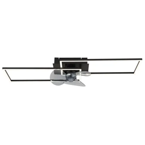 Ventilatore Soffitto con Luce LED Dimmerabile Metallo Nero Telecomando
