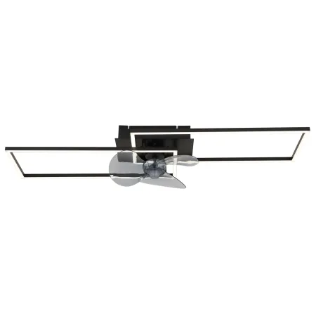 Ventilatore Soffitto con Luce LED Dimmerabile Metallo Nero Telecomando