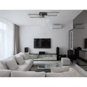 Ventilatore Soffitto con Luce LED Dimmerabile Metallo Nero Telecomando 2