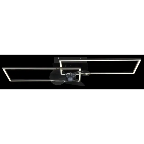 Ventilatore Soffitto con Luce LED Dimmerabile Metallo Nero Telecomando