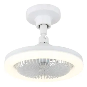 Ventilatore Soffitto con Luce LED Dimmerabile Bianco Tondo Telecomando