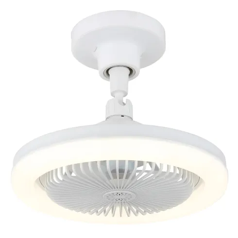 Ventilatore Soffitto con Luce LED Dimmerabile Bianco Tondo Telecomando