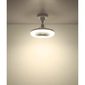 Ventilatore Soffitto con Luce LED Dimmerabile Bianco Tondo Telecomando 2