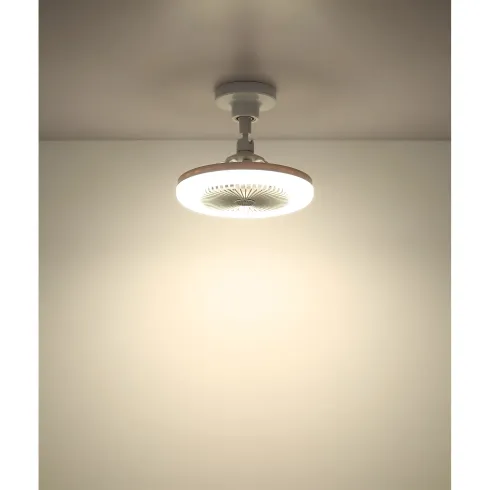Ventilatore Soffitto con Luce LED Dimmerabile Bianco Tondo Telecomando