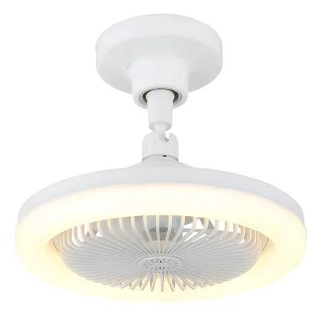 Ventilatore Soffitto con Luce LED Dimmerabile Bianco Tondo Telecomando
