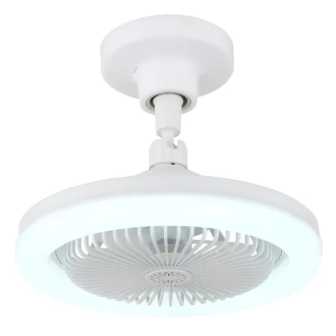 Ventilatore Soffitto con Luce LED Dimmerabile Bianco Tondo Telecomando