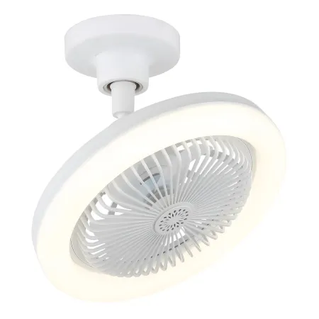 Ventilatore Soffitto con Luce LED Dimmerabile Bianco Tondo Telecomando