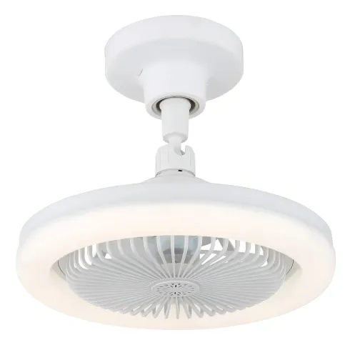 Ventilatore Soffitto con Luce LED Dimmerabile Bianco Tondo Telecomando