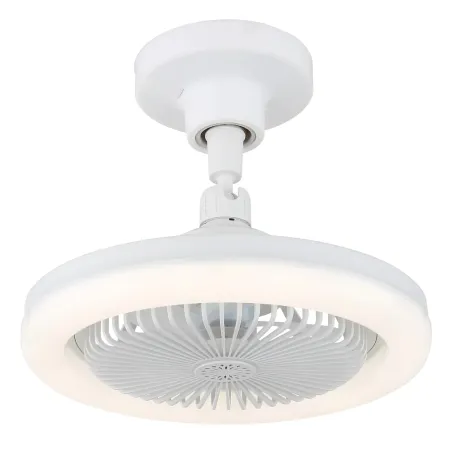 Ventilatore Soffitto con Luce LED Dimmerabile Bianco Tondo Telecomando