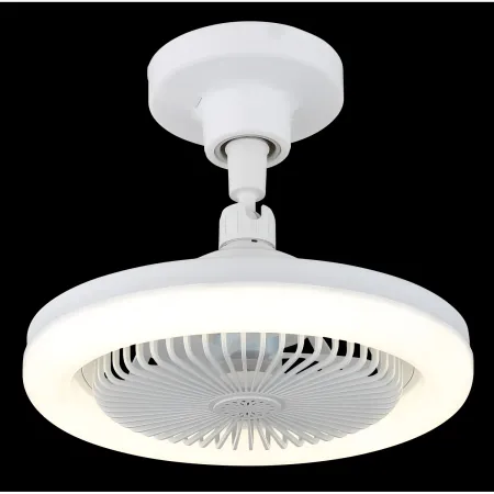 Ventilatore Soffitto con Luce LED Dimmerabile Bianco Tondo Telecomando