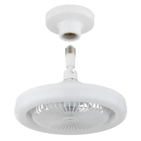 Ventilatore Soffitto con Luce LED Dimmerabile Bianco Tondo Telecomando