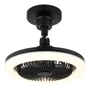 Ventilatore Soffitto con Luce LED Dimmerabile Nero Tondo Telecomando