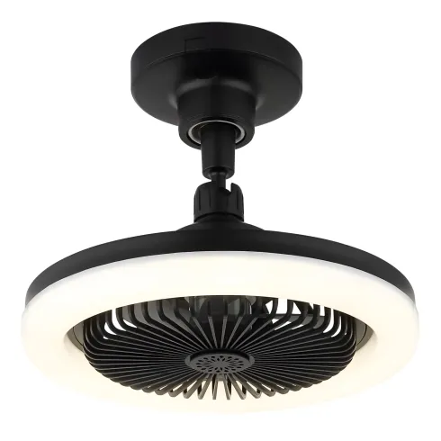 Ventilatore Soffitto con Luce LED Dimmerabile Nero Tondo Telecomando