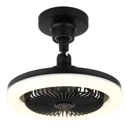 Ventilatore Soffitto con Luce LED Dimmerabile Nero Tondo Telecomando