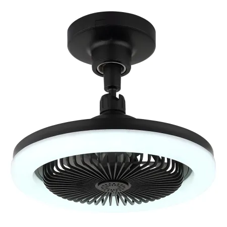 Ventilatore Soffitto con Luce LED Dimmerabile Nero Tondo Telecomando