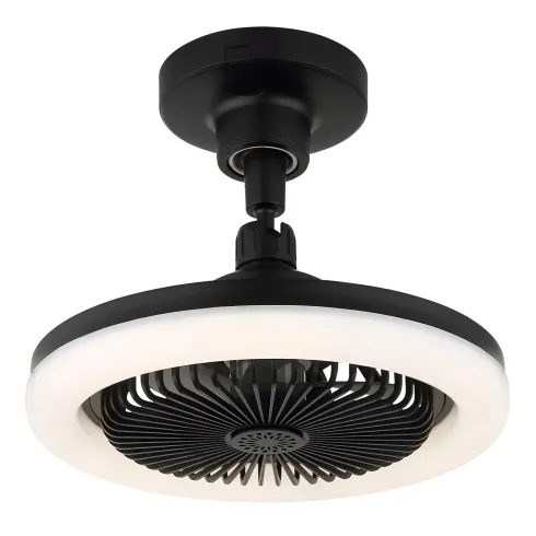 Ventilatore Soffitto con Luce LED Dimmerabile Nero Tondo Telecomando