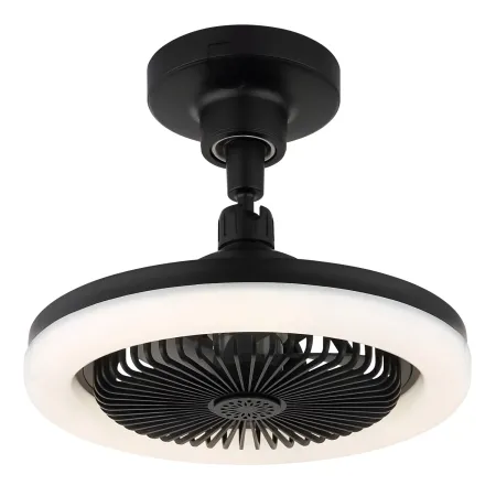 Ventilatore Soffitto con Luce LED Dimmerabile Nero Tondo Telecomando