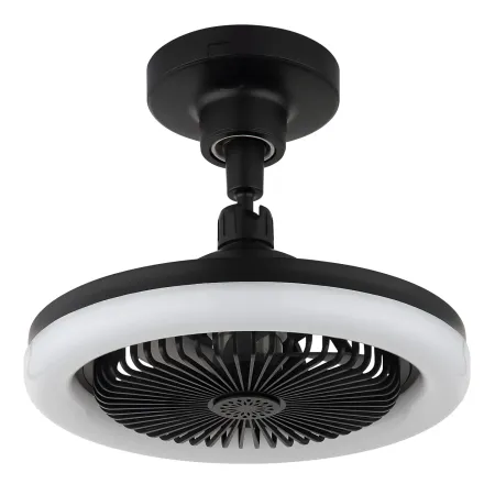 Ventilatore Soffitto con Luce LED Dimmerabile Nero Tondo Telecomando