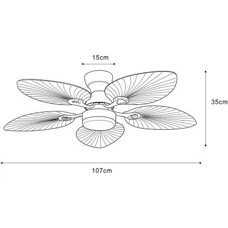 Ventilatore Soffitto con Luce Regolabile Bianco Grigio 22W Telecomando