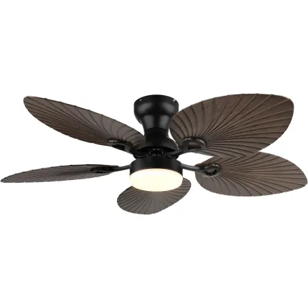 Ventilatore Soffitto con Luce Regolabile Nero Marrone 22W Telecomando