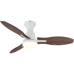 Ventilatore da Soffitto con Luce LED Bianco 3 Pale in Legno con Timer