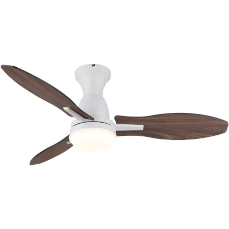 Ventilatore da Soffitto con Luce LED Bianco 3 Pale in Legno con Timer