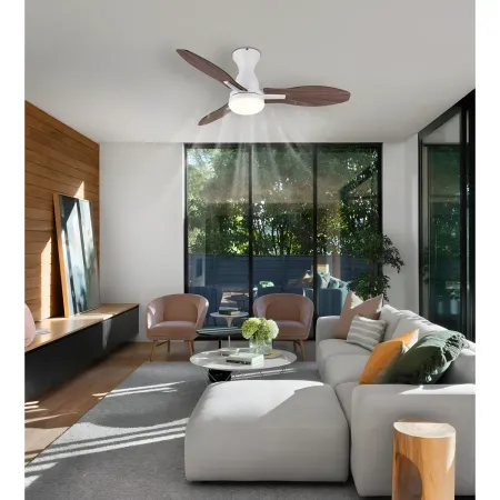 Ventilatore da Soffitto con Luce LED Bianco 3 Pale in Legno con Timer