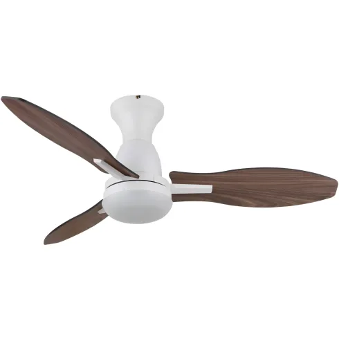 Ventilatore da Soffitto con Luce LED Bianco 3 Pale in Legno con Timer