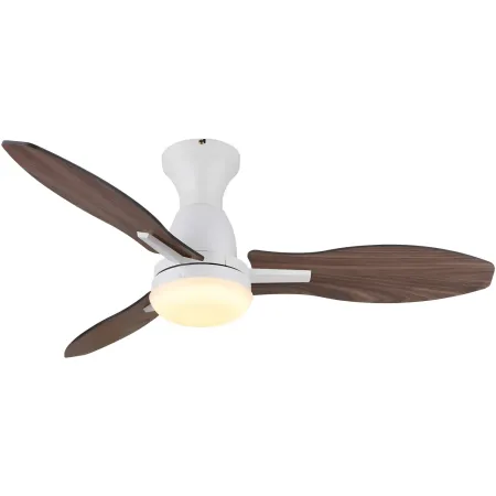 Ventilatore da Soffitto con Luce LED Bianco 3 Pale in Legno con Timer