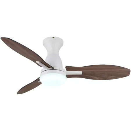 Ventilatore da Soffitto con Luce LED Bianco 3 Pale in Legno con Timer