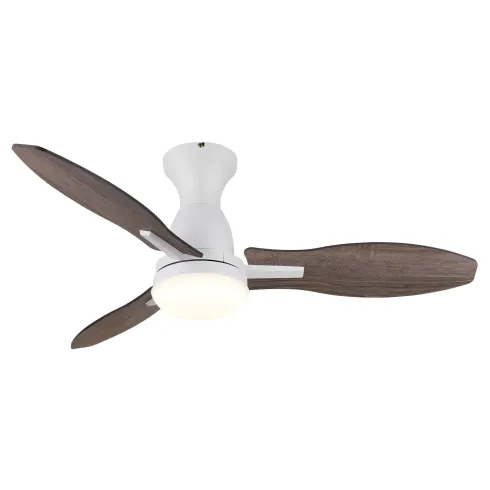 Ventilatore da Soffitto con Luce LED Bianco 3 Pale in Legno con Timer