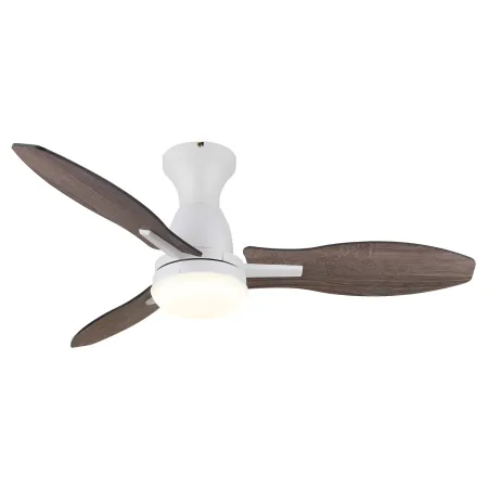 Ventilatore da Soffitto con Luce LED Bianco 3 Pale in Legno con Timer