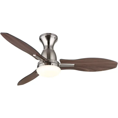 Ventilatore da Soffitto con Luce LED Metallo 3 Pale in Legno con Timer