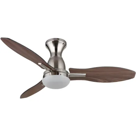 Ventilatore da Soffitto con Luce LED Metallo 3 Pale in Legno con Timer