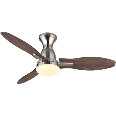 Ventilatore da Soffitto con Luce LED Metallo 3 Pale in Legno con Timer