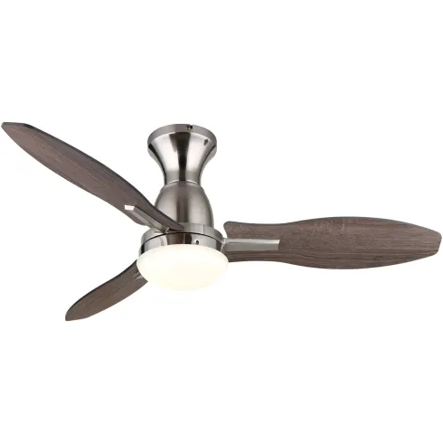Ventilatore da Soffitto con Luce LED Metallo 3 Pale in Legno con Timer