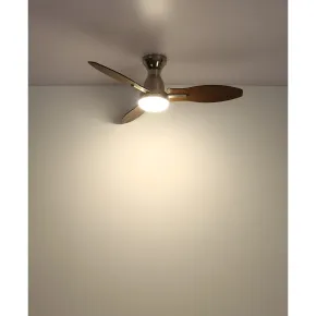 Ventilatore da Soffitto con Luce LED Metallo 3 Pale in Legno con Timer 2