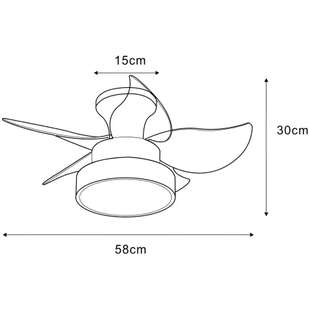 Ventilatore da Soffitto con Luce Metallo Nero Pale Trasparenti Marroni