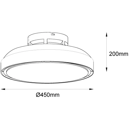 Ventilatore da Soffitto Plafoniera LED Dimmerabile 45 cm Bianco Nero