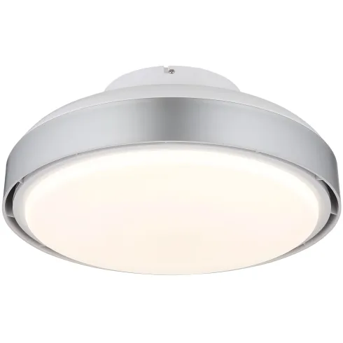 Ventilatore da Soffitto Plafoniera LED Dimmerabile 45 cm Bianco Argento