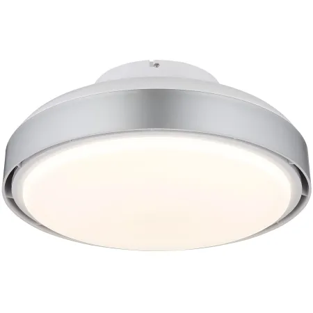 Ventilatore da Soffitto Plafoniera LED Dimmerabile 45 cm Bianco Argento